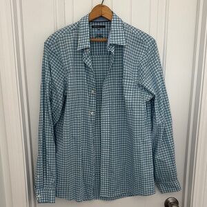 Van Heusen Men's Blue Checkered Dress Shirt